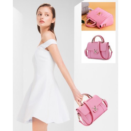 SK068 PINK Beautiful LV Louis Vuitton Shoulder Bag Tas Fashion Korea Kekinian