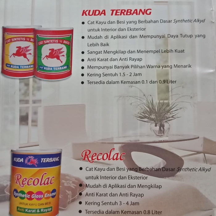 kayucat- cat minyak recolac / kuda terbang 1kg -cat kayu