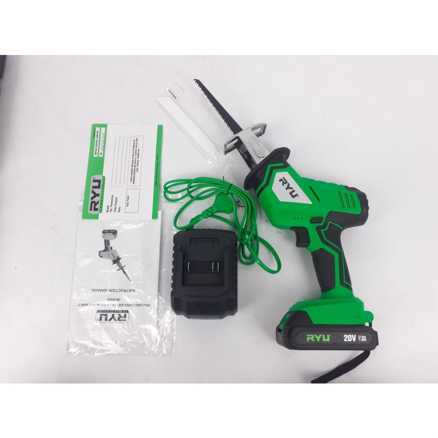 RYU CORDLESS RECIPROCATING SAW gergaji triplek jig saw baterai 20v