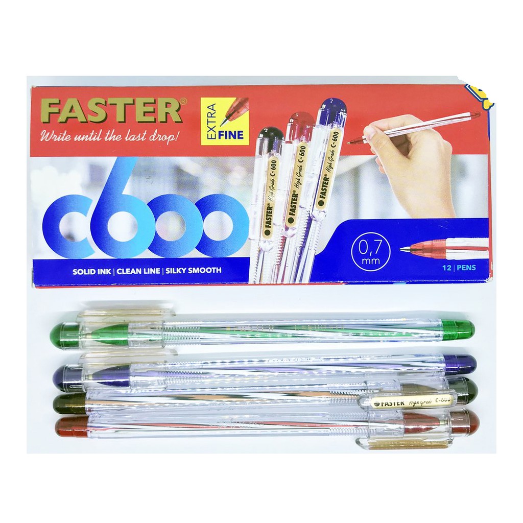 

COD - Pulpen Faster C600 0.7mm Isi 12 / Dua Warna / Faster / Pulpen / Ballpoint / Pen