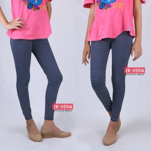 Legging Motif Salur uk 8-12 Tahun / Celana Salur Panjang Anak Perempuan Lejing Laging Tanggung Murah Motif Adem