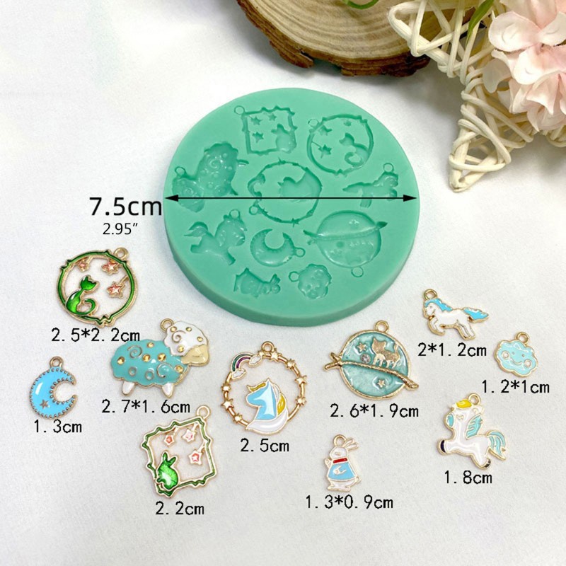 Glitter Earrings Epoxy Resin Mold Necklace Pendant Silicone Mould DIY Craft Jewelry Tool