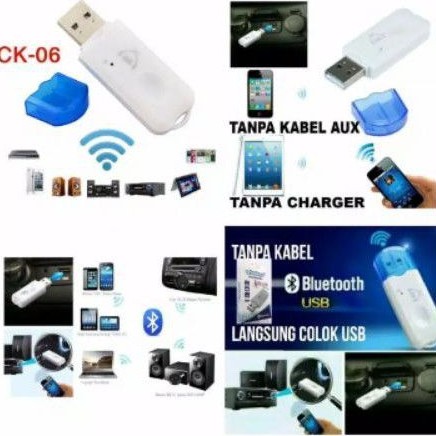Bluetooth Music Receiver Audio USB CK-06 Tanpa Kabel Aux Wireless Music