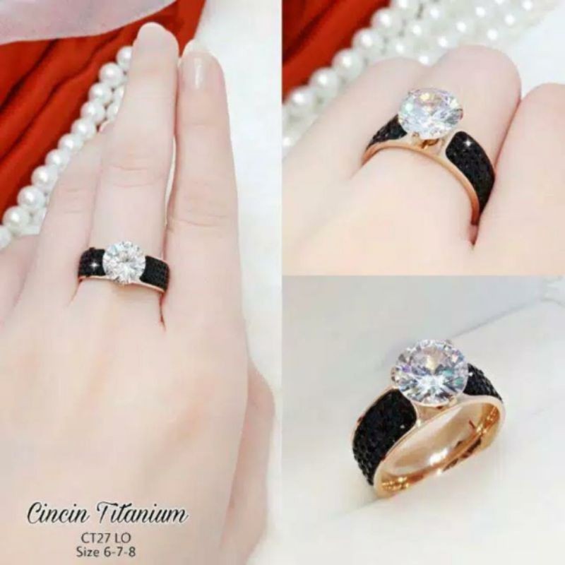 Perhiasan Cincin Titanium Permata terlaris N18052000