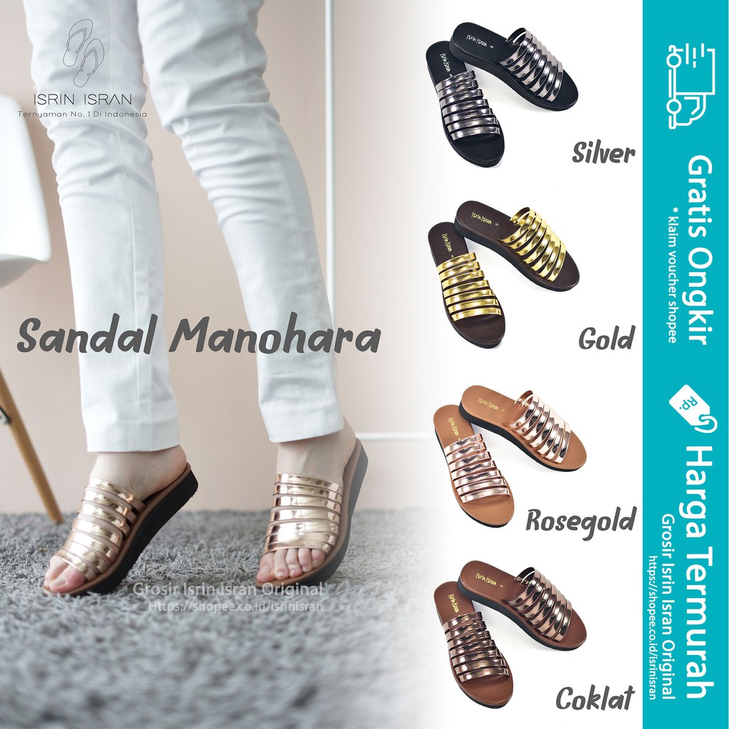  Sandal  Manohara Wanita  ISRIN  ISRAN  ORIGINAL Shopee Indonesia