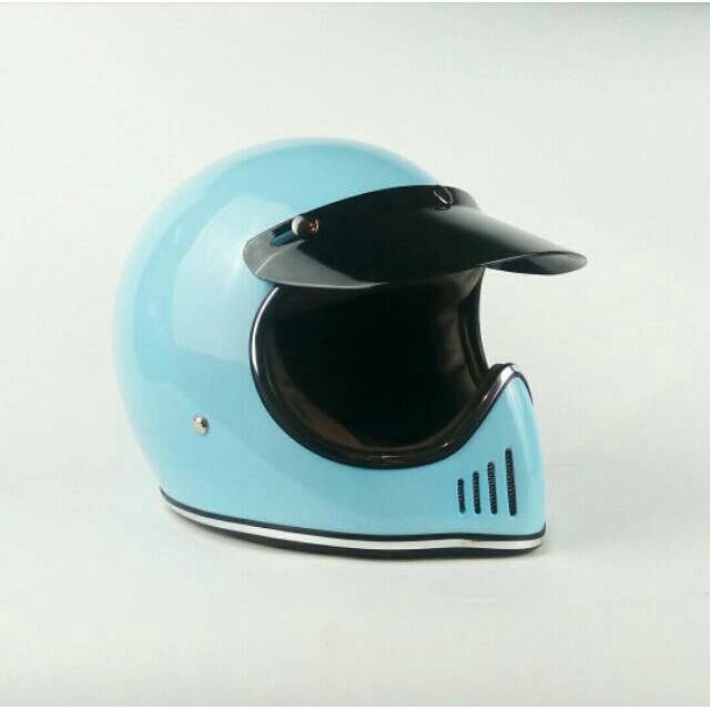 Helm Motor Retro Boulter FF Moto Sky Blue