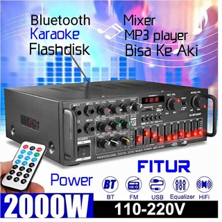 Amplifier 2000W Bluetooth Karaoke Home Theater Mp3 USB FM Radio