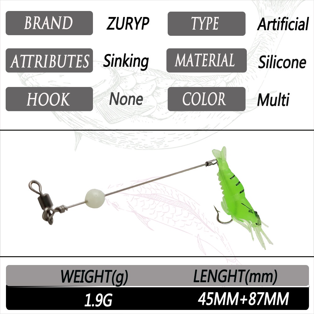 Umpan Pancing Soft Bait Bentuk Udang Ukuran 4.5cm / 1.9g