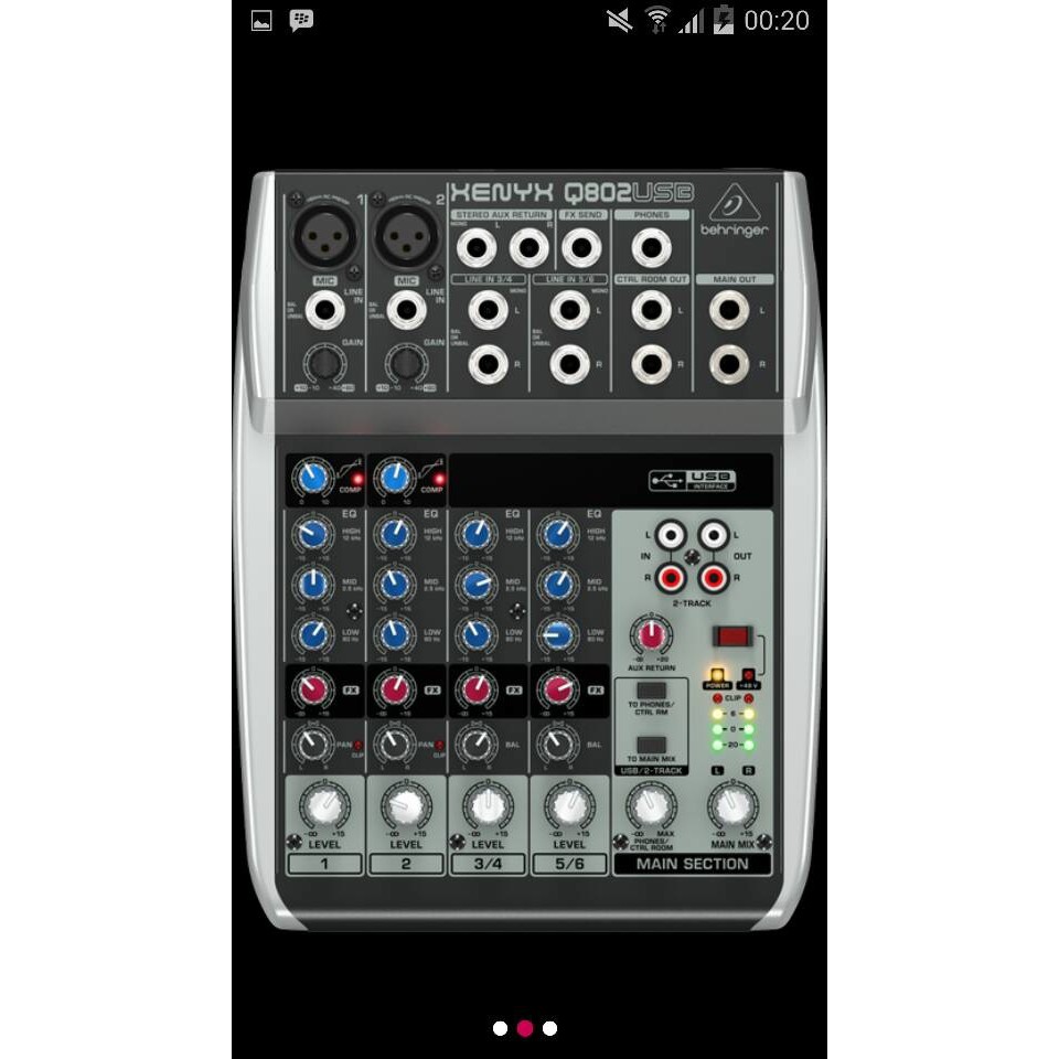 Mixer Behringer XENYX Q 802 USB ( 6 channel )