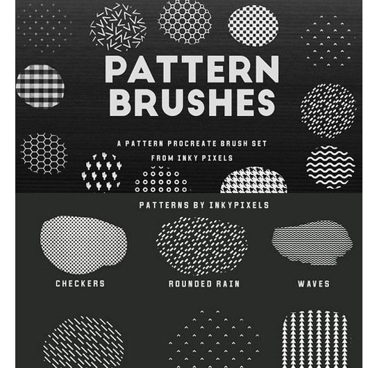 Procreate Brush - Bundle 15 Pattern + 3 Lettering Brushes