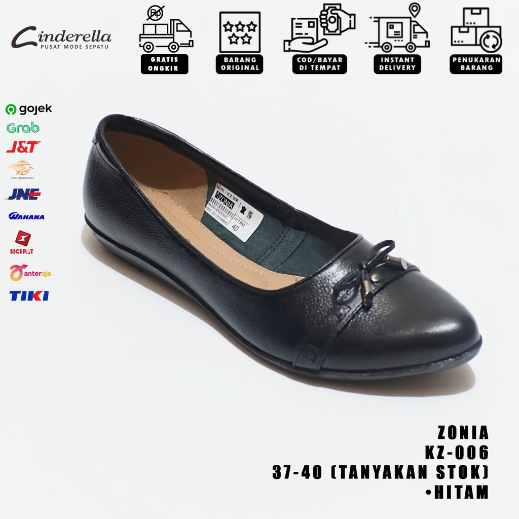 Sepatu Wedges Wanita Zonia KZ-006 Hitam