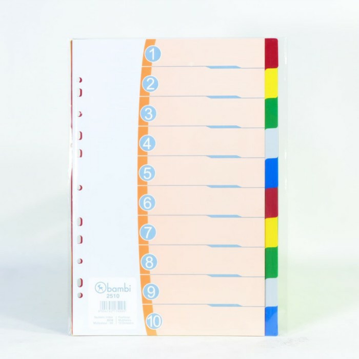 

Pembatas Dokumen Ordner / Divider Folio F4 Bambi 10 warna