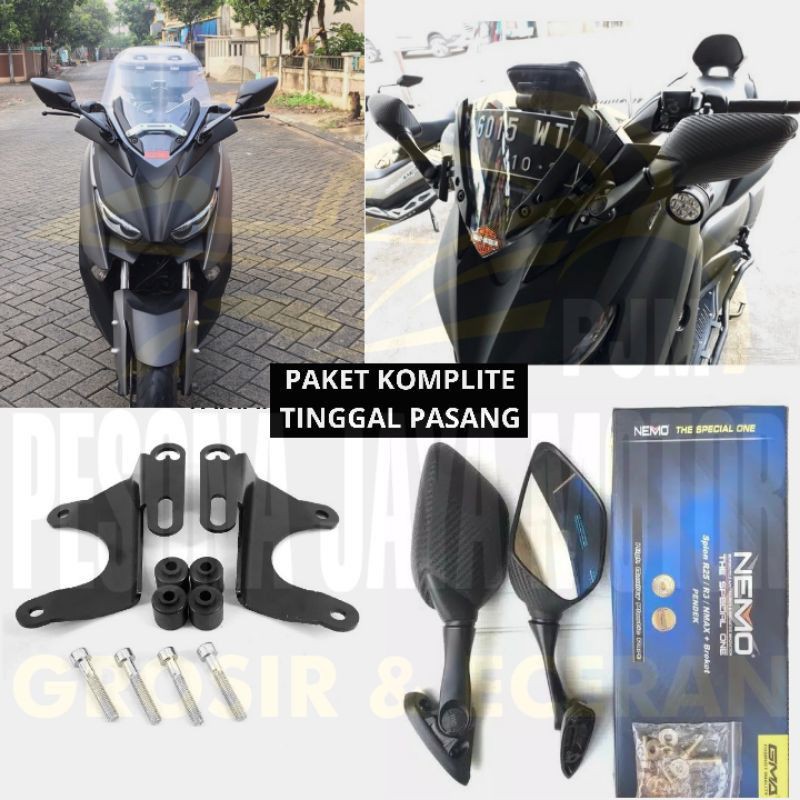 Spion Yamaha Xmax Spion R25 Buat Xmax Paket Xmax Model R25 Nemo + Breket Serpo