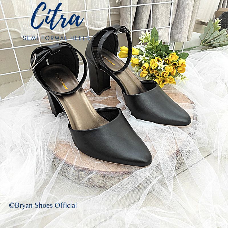 Bryan Citra Heels Tahu 8cm Dove Polos Oversize Bigsize Jumbo 36-40 41 42 43 Non-Kilap Klasik