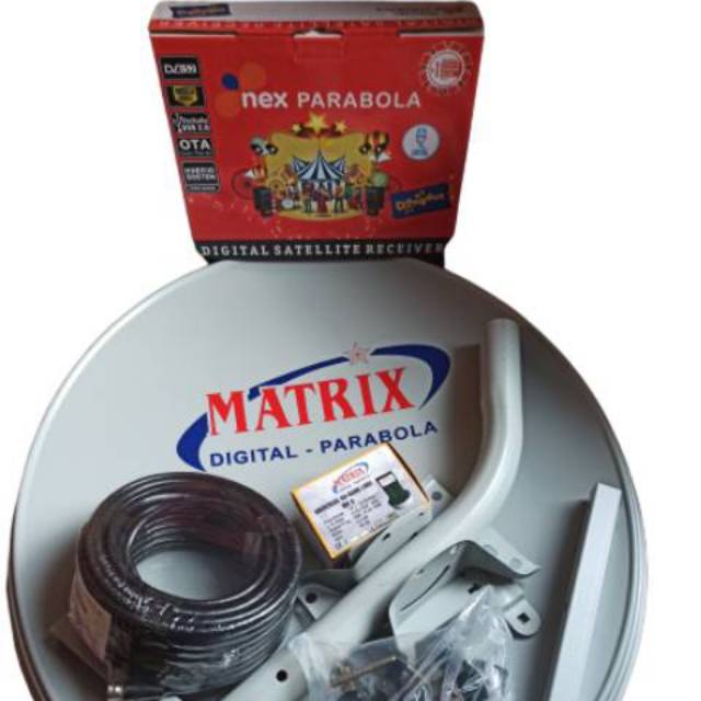 Nex Parabola Mini Fullset Odu Dish plus Decoder atau Receiver Nex Parabola SIAP PASANG