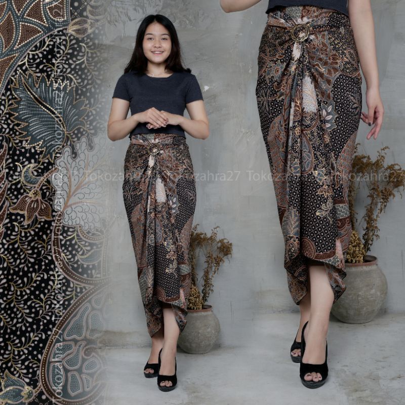 Rok Bawahan Kebaya Motif Aurel Rok Lilit Batik Rok Serut Instan Rok Kondangan