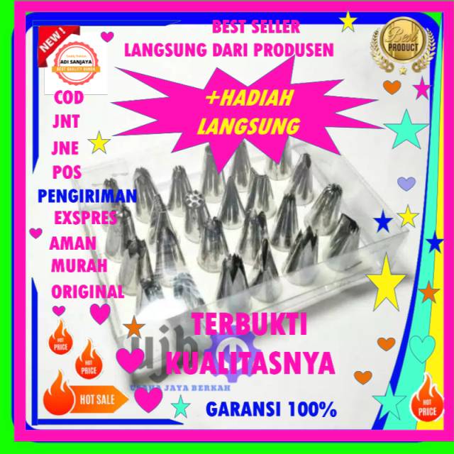 Spuit semprit mawar kue cetakan kue 1 set stainless