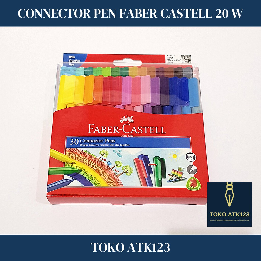 Connector Pen Merk Faber Castell Set 20 Warna