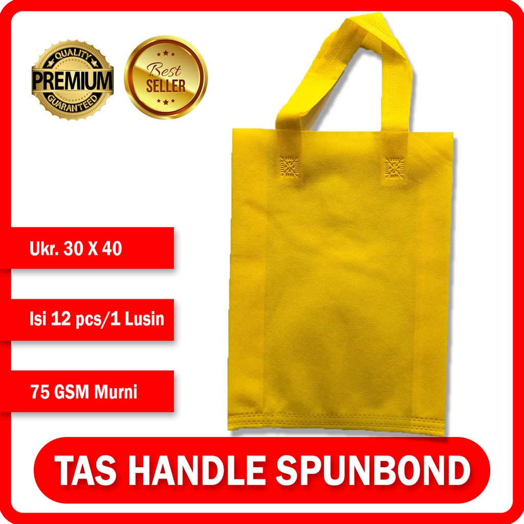 

Souvenir Tas Press Goodiebag Spunbond Handle - Kuning 30CM x 40CM Lusinan / Tas Press Spunbond