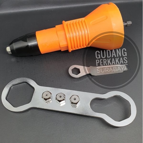 KEPALA RIVET MESIN BOR ADAPTOR RIVET GUN TOOLS AUTO RIVETER BOR RIVET