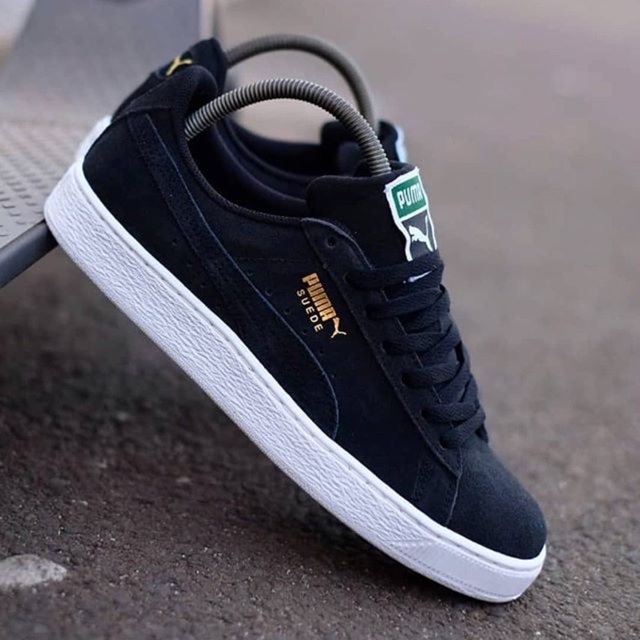 puma suede gold black
