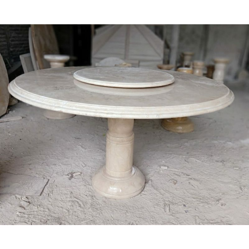 Meja Makan Marmer Model Putar