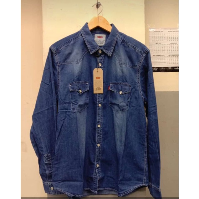 kemeja levis bahan denim
