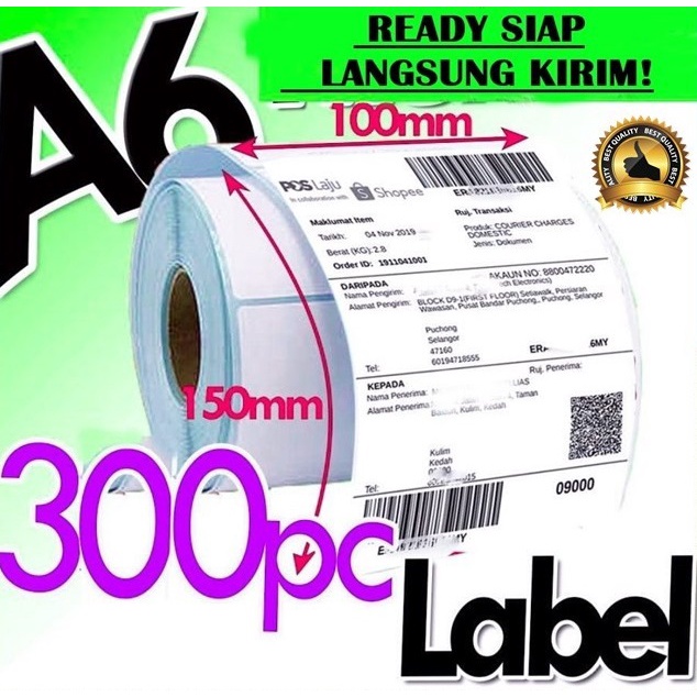 

Kertas Label Barcode 100 x 150 Kertas Stiker Thermal 100x150mm isi 300