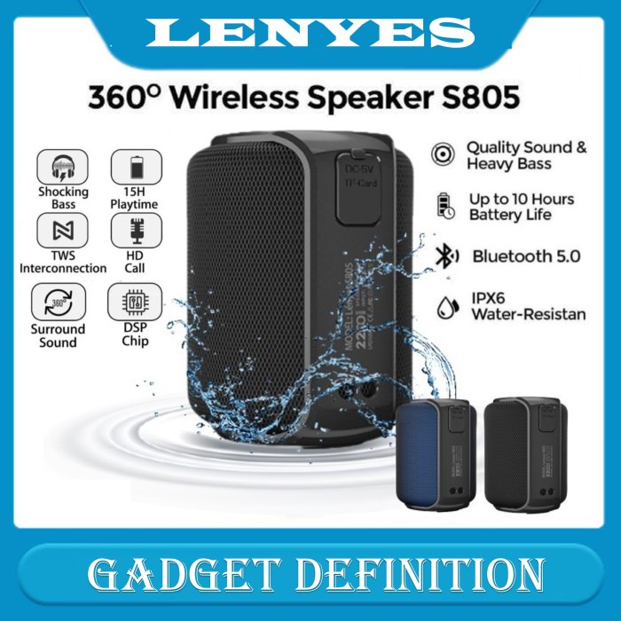 Speaker Bluetooth Lenyes S805 Waterproof Tws
