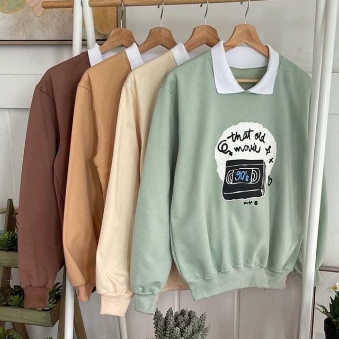 [ COD ] OLD MOVIE SWEATER ATASAN MUSLIM WANITA SWETER FLEECE TEBAL TERMURAH