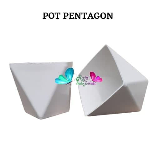 Rajaindobekasi Pot Pentagon 20 Putih Pot Tabitha Diamond 20 25 Putih Pot Bunga Tanaman Tinggi Pot Diamond Tabitha Putih Pink 20 25 30 35 Grosir