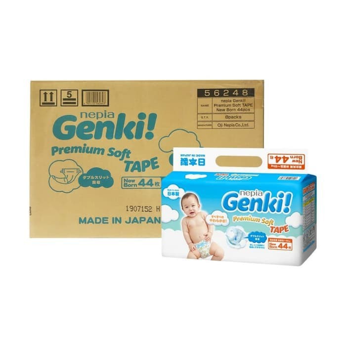 NEPIA GENKI NEWBORN ISI 44 / 1 DUS ISI 8 PACK / 1 KARTON