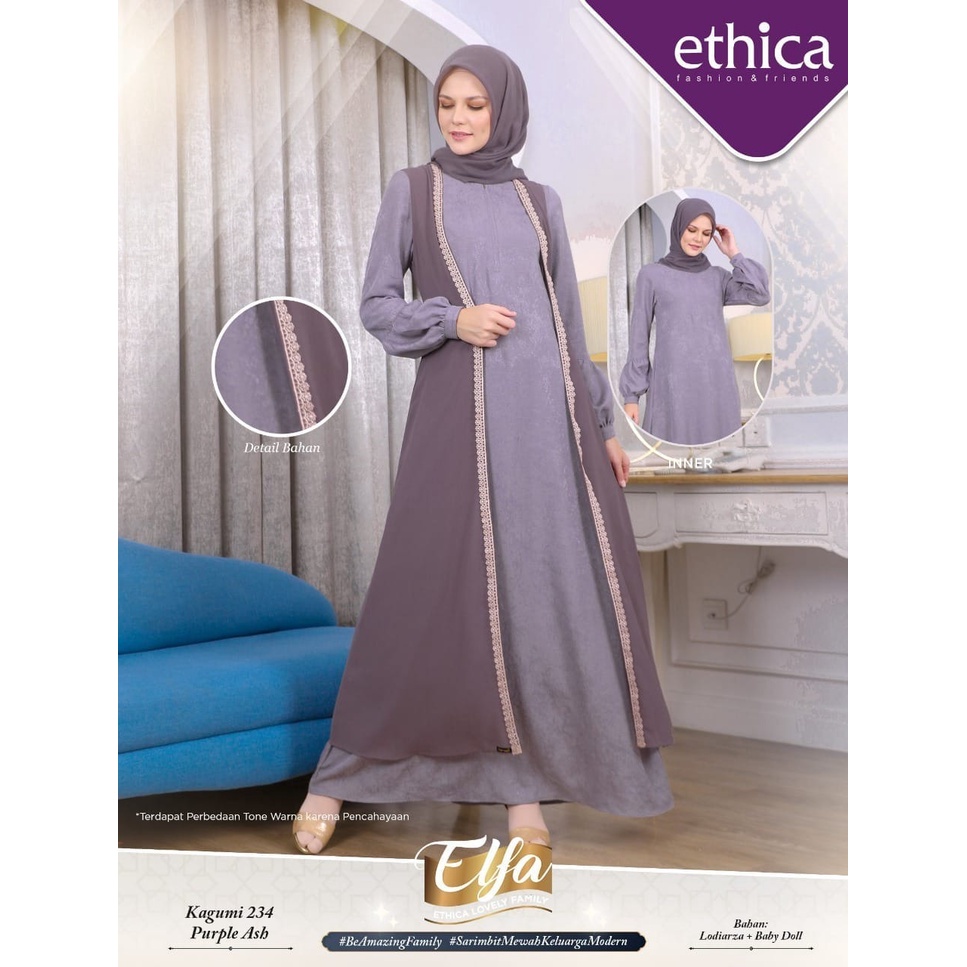 GAMIS TERBARU 2022 ETHICA ELFA KAGUMI 234 PURPLE ASH