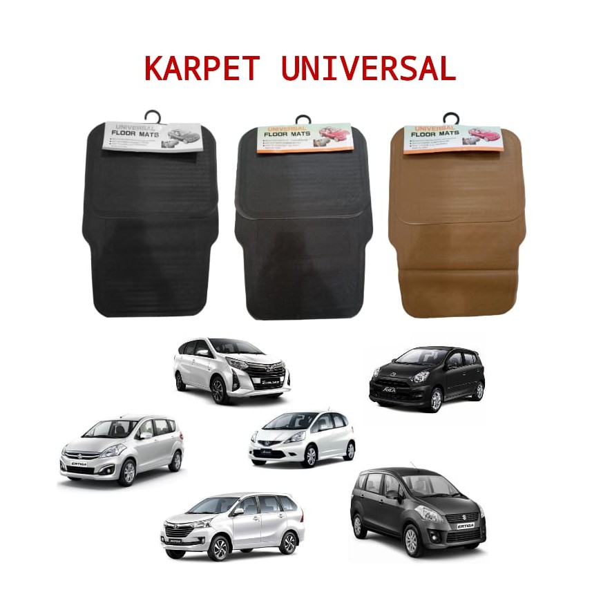 Karpet Mobil UNIVERSAL Anti Slip SUPER QUALITY 4 PCS TOYOTA Rush AGYA Honda Mobilio HRV CRV JAZZ BRV