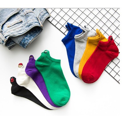 KAOS KAKI PENDEK WANITA KAOS KAKI WANITA ELMO  KAOS KAKI KAWAII LOW CUT SOCKS.