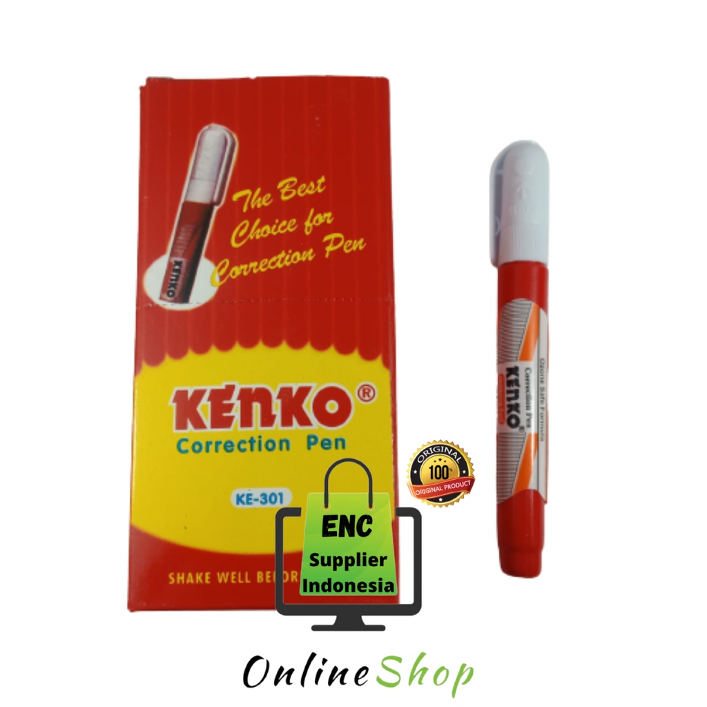 

KENKO 1 buah Tip ex cair ke-301 pen ke 301 correction tape liquid ke301 penghapus pen tip x per pcs - enc.sup