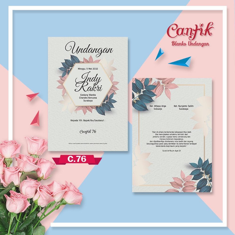 CANTIK 76 Blanko Undangan | Blangko Undangan | Undangan Murah