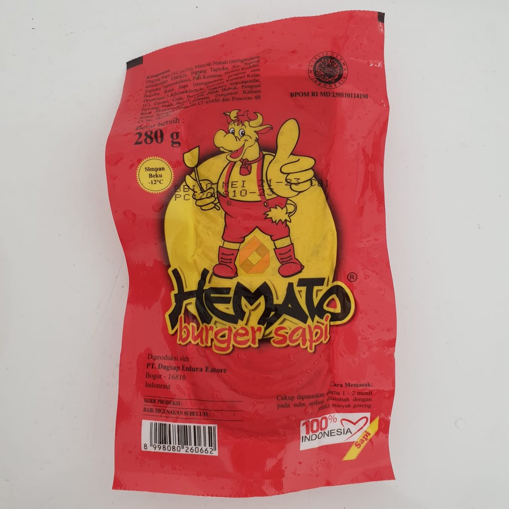 

HEMATO BURGER SAPI MINI 20s 280GR