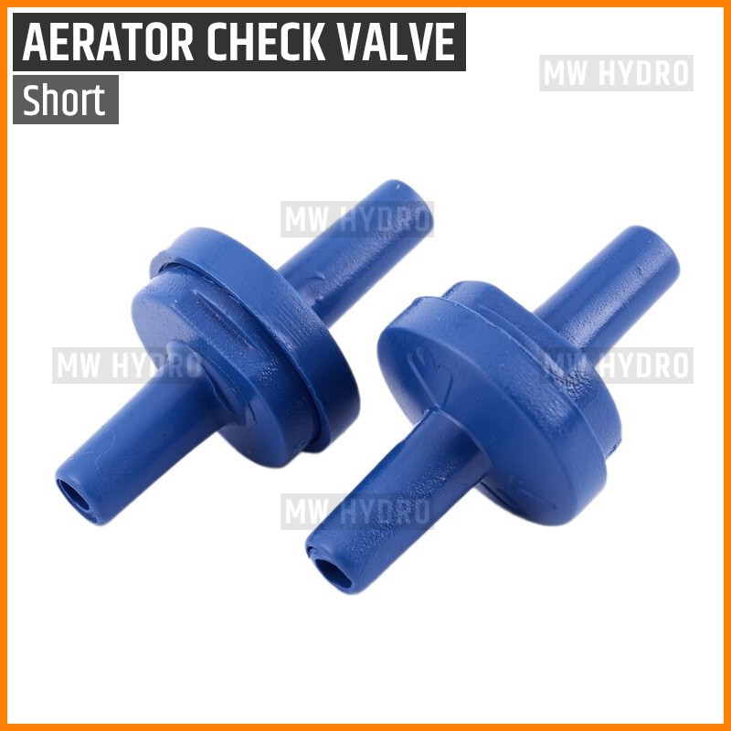 One Way Check Valve Aerator Akuarium untuk Selang 3/16&quot;, Short Blue