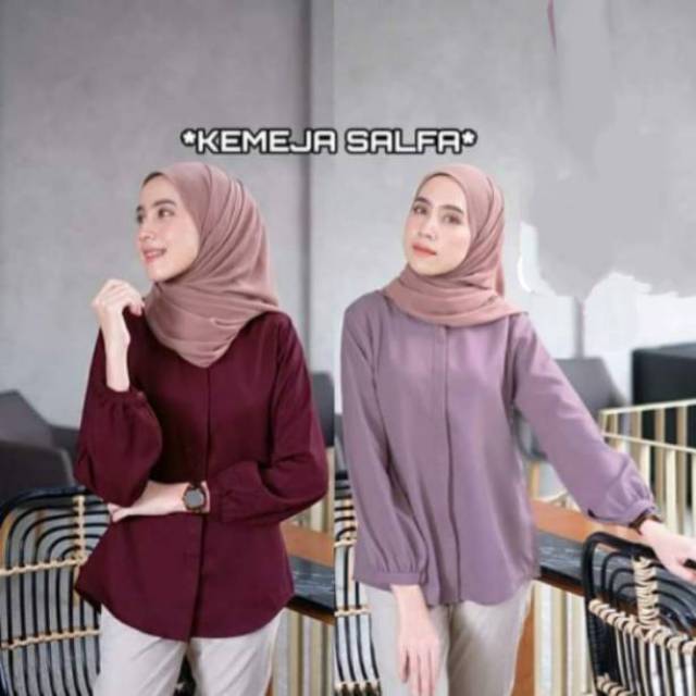 SALFA BLOUSE KEMEJA CASUAL KANTOR / Atasan Remaja / Jumbo