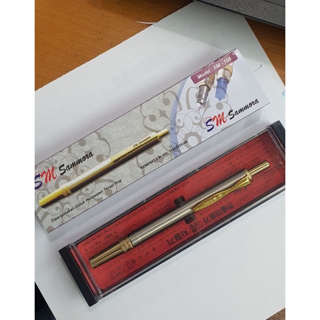 Paket Murah Lancing Pen Bekam Stainles sm 158 Bonus Jarum Bekam 21g ms 100pc