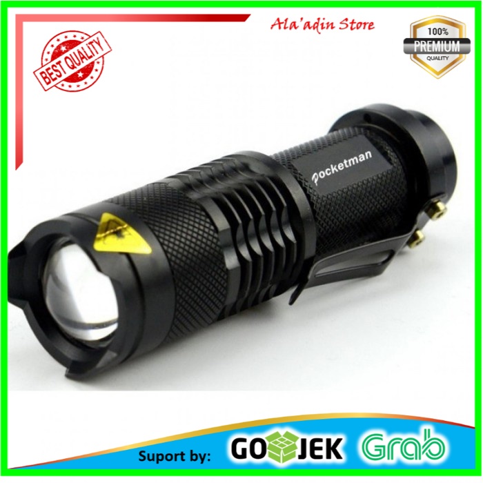 Cuci Gudang TaffLED Senter LED 2000 Lumens Waterproof Pocketman P1