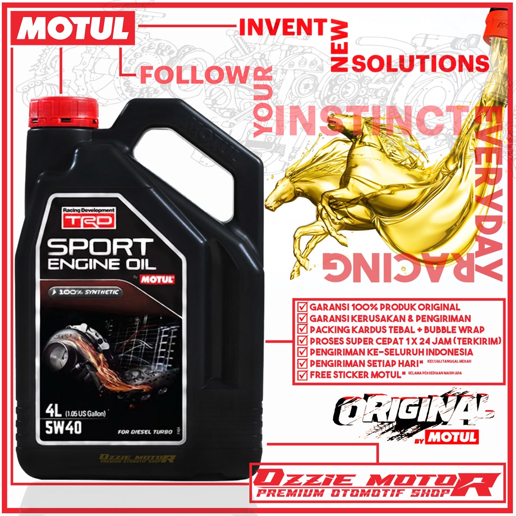 MOTUL TRD SPORT ENGINE OIL DIESEL 5W40 CF 4L OLI MOBIL IMPORT