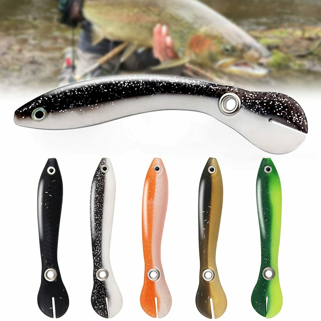 Umpan Pancing Softlure Bentuk Ikan Imitasi 9.5CM Bahan PVC Dengan Kail Untuk Outdoor / Camping