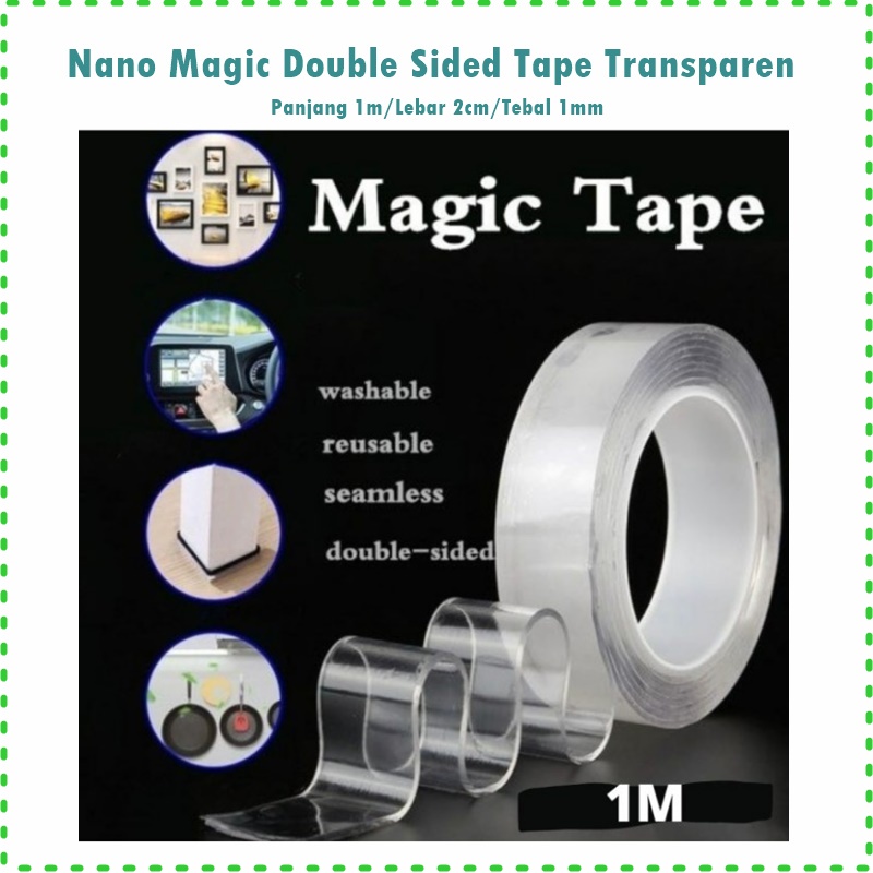 

Nano Magic Double Sided Tape/Solasi Bening 1m 2cm & 3cm