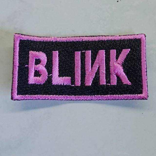 Emblem patch bordir blink pink