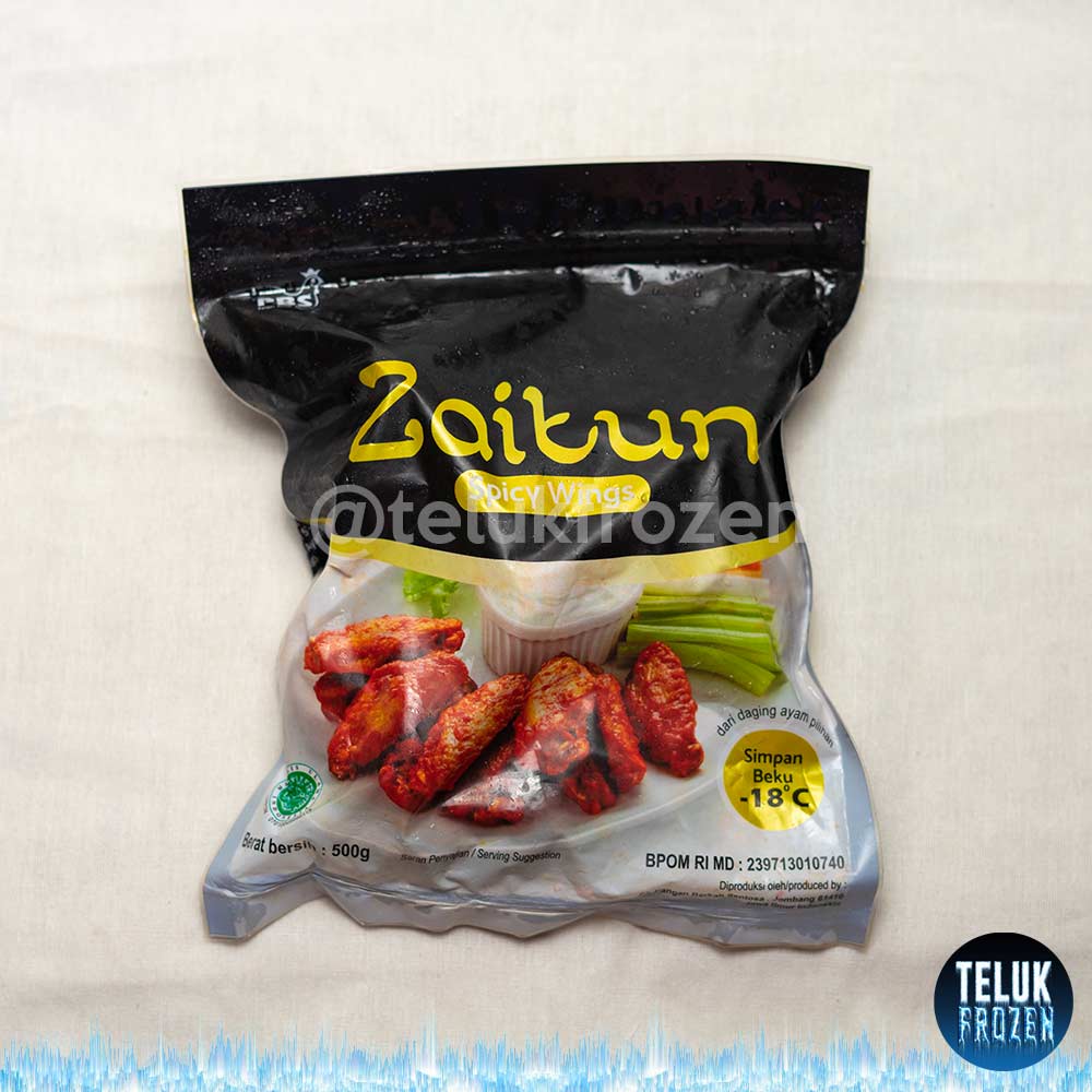 

zaitun spicy wings 500gr wing 500 gram sayap ayam halal bumbu nugget daging berbumbu