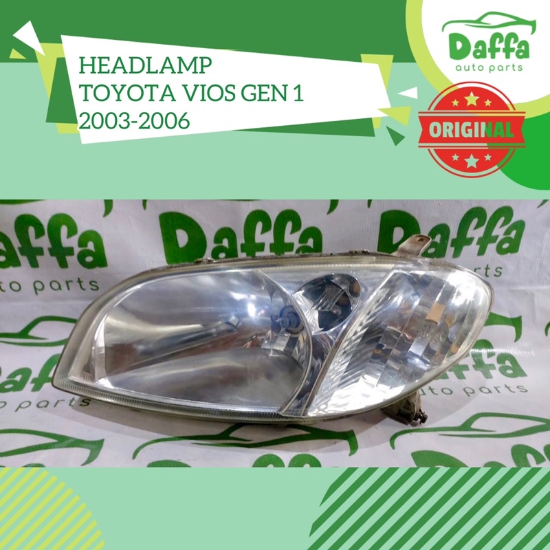 Headlamp Headlight Head Lamp Light Lampu Depan Utama Besar Mobil Toyota Vios Gen 1 2003 2004 2005 Or