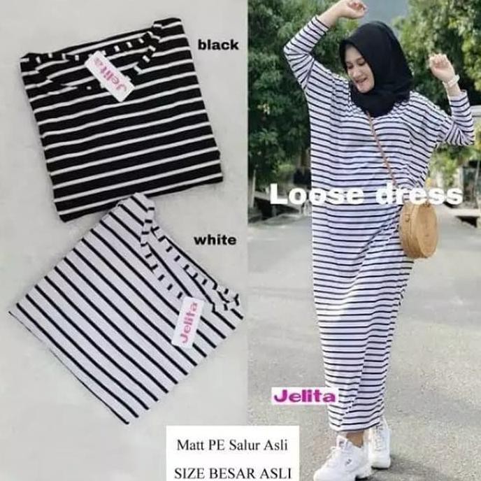 TRUSTED SELLER LOOSE DRESS JUMBO WANITA/BAJU DRESS PANJANG/BLOUSE JUMBO WANITA STOK TERBATAS