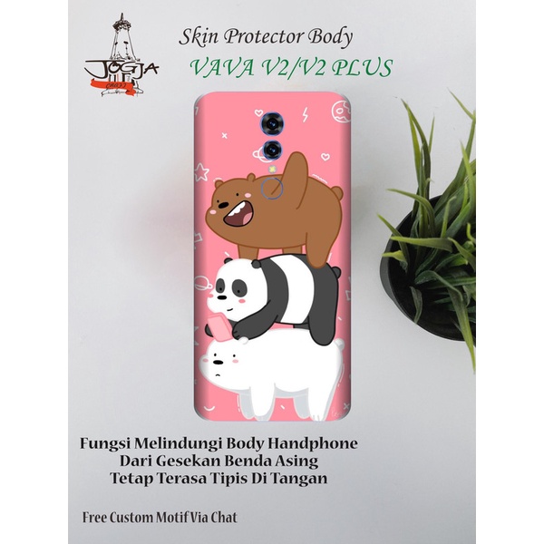 Dapat 2pcs Garskin Hp VAVA V2 atau V2 Plus Motif panda - Free Custom Via Chat
